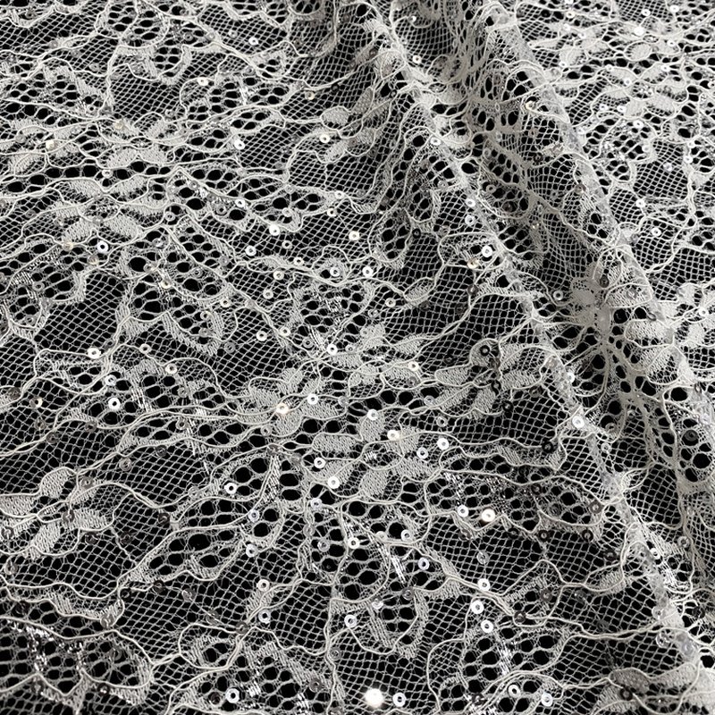 Lace Fabric Sequin Nylon Warp Knit for Women's Wear Wholesale Supplier 14